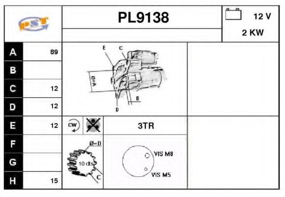 Стартер SNRA PL9138