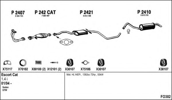 Система выпуска ОГ FENNO FO302