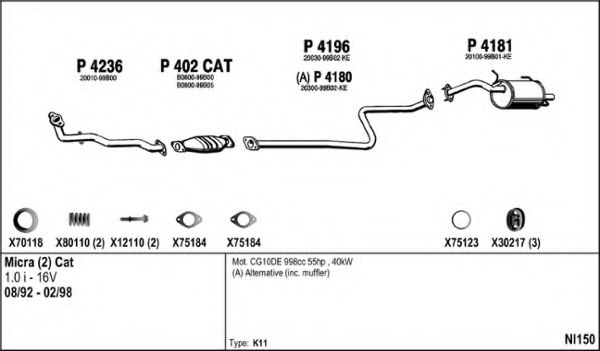 Система выпуска ОГ FENNO NI150