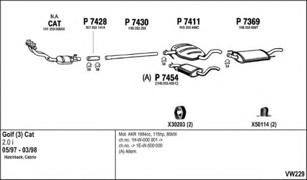 Система выпуска ОГ FENNO VW229