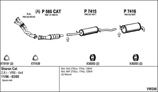 Система выпуска ОГ FENNO VW266