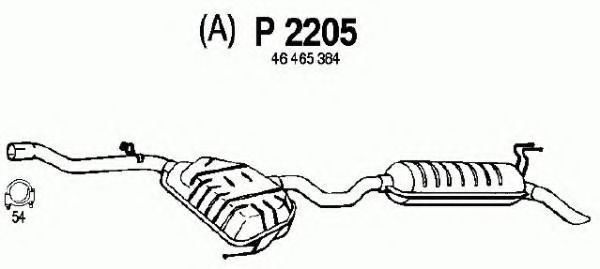 Глушитель выхлопных газов конечный FENNO P2205