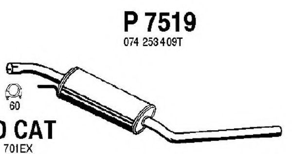Средний глушитель выхлопных газов FENNO P7519