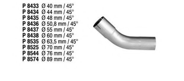 Труба выхлопного газа, универсальная FENNO 8435