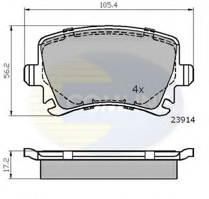 Комплект тормозных колодок, дисковый тормоз COMLINE CBP01284