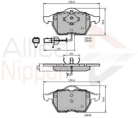 Комплект тормозных колодок, дисковый тормоз COMLINE ADB11025