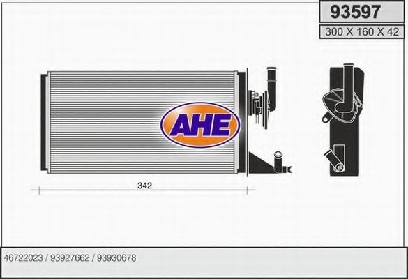 Теплообменник, отопление салона AHE 93597