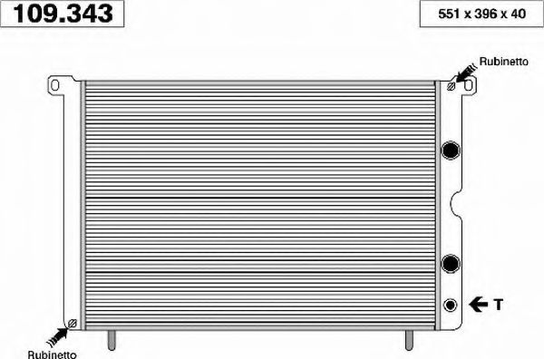 Радиатор, охлаждение двигателя AHE 109343