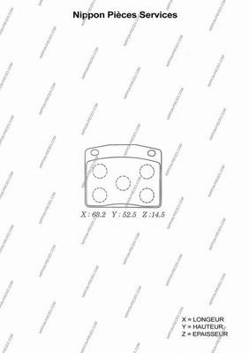 Комплект тормозных колодок, дисковый тормоз NPS H360A00