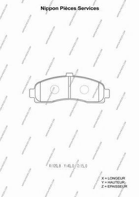 Комплект тормозных колодок, дисковый тормоз NPS D1191