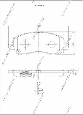 Комплект тормозных колодок, дисковый тормоз NPS 37202