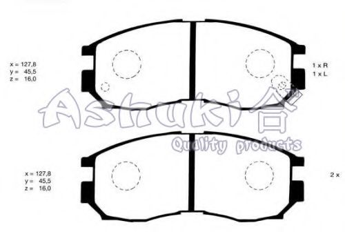 Комплект тормозных колодок, дисковый тормоз ASHUKI C003-01A