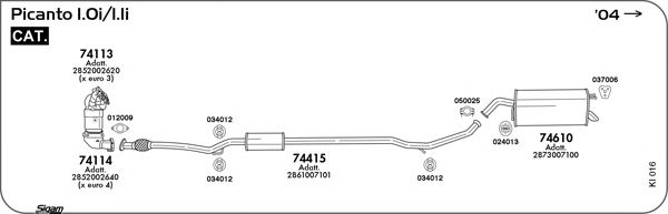 Система выпуска ОГ SIGAM KI016