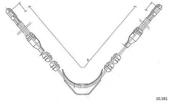 Трос, стояночная тормозная система CABOR 10581