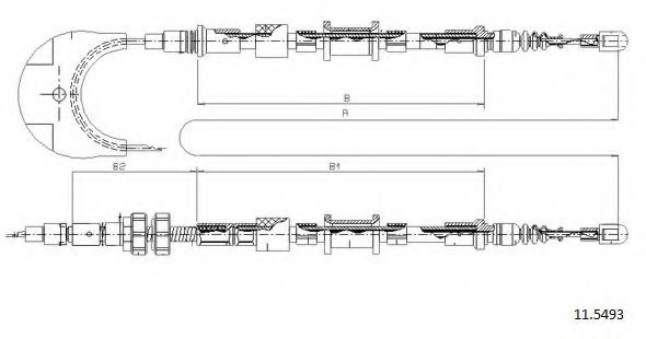 Трос, стояночная тормозная система CABOR 11.5493