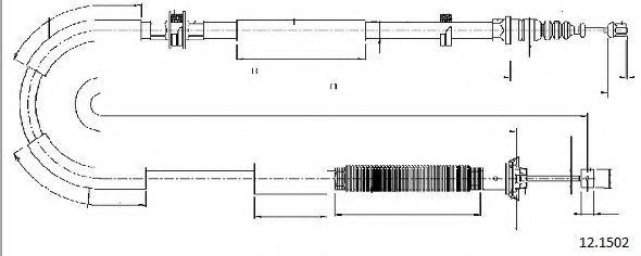 Трос, стояночная тормозная система CABOR 12.1502