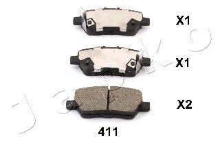 Комплект тормозных колодок, дисковый тормоз JAPKO 51411