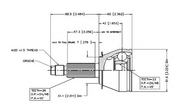Шарнирный комплект, приводной вал VEMA 18473