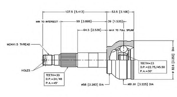 Шарнирный комплект, приводной вал VEMA 18519