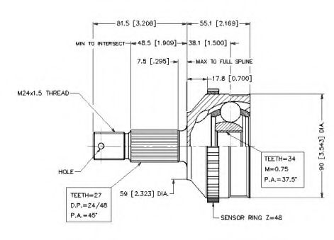 Шарнирный комплект, приводной вал VEMA 18556