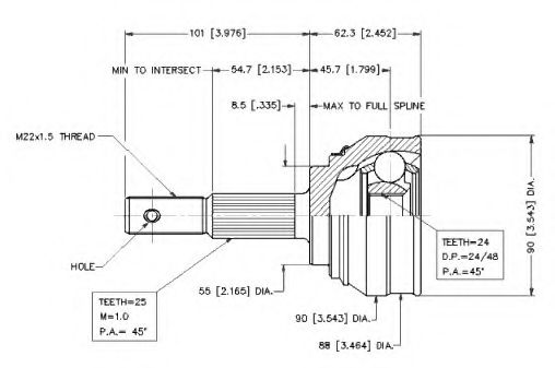 Шарнирный комплект, приводной вал VEMA 18631