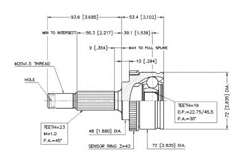 Шарнирный комплект, приводной вал VEMA 18656