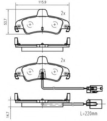 Комплект тормозных колодок, дисковый тормоз VEMA K417102