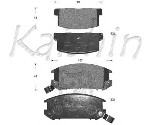 Комплект тормозных колодок, дисковый тормоз KAISHIN FK2099