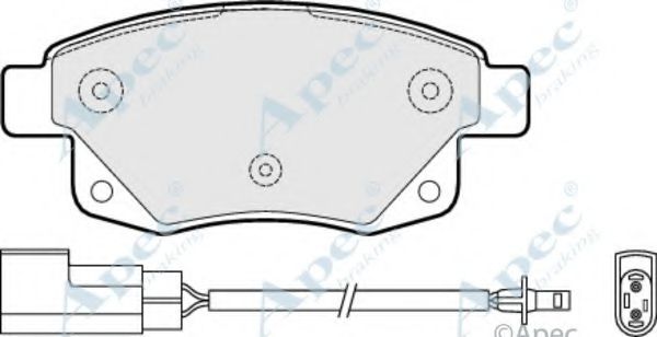 Комплект тормозных колодок, дисковый тормоз APEC braking PAD1477