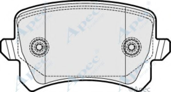 Комплект тормозных колодок, дисковый тормоз APEC braking PAD1654