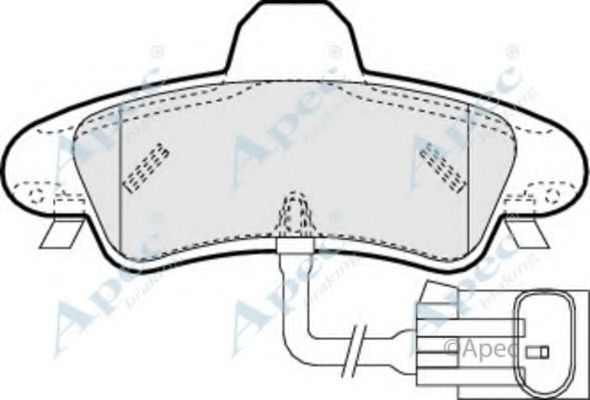 Комплект тормозных колодок, дисковый тормоз APEC braking PAD1291