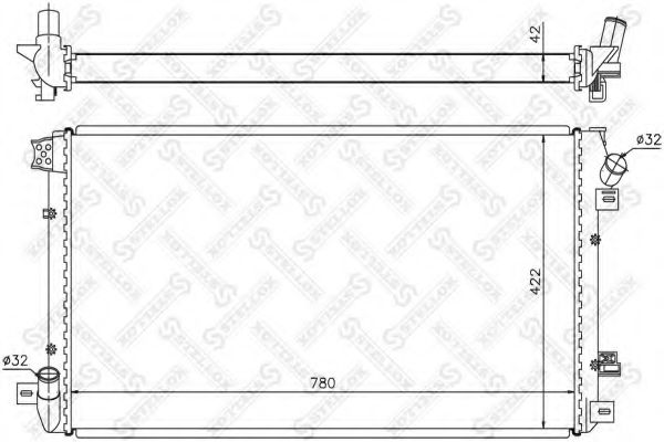 Радиатор, охлаждение двигателя STELLOX 10-26567-SX