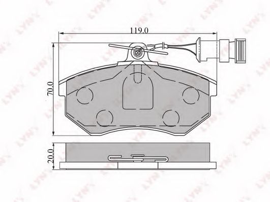 Комплект тормозных колодок, дисковый тормоз LYNXauto BD-1201