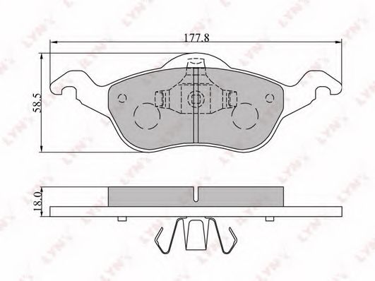 Комплект тормозных колодок, дисковый тормоз LYNXauto BD-3009