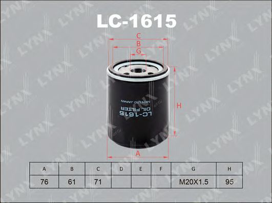 Масляный фильтр LYNXauto LC-1615