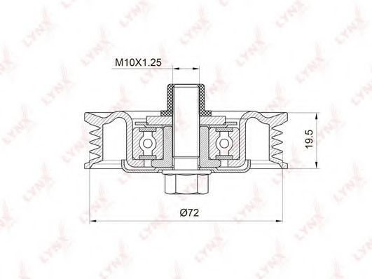 Натяжной ролик, поликлиновой  ремень LYNXauto PB-5043