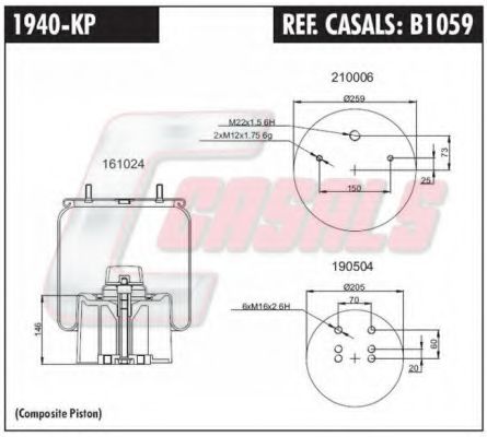 Кожух пневматической рессоры CASALS B1059
