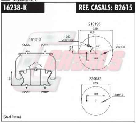 Кожух пневматической рессоры CASALS B2615