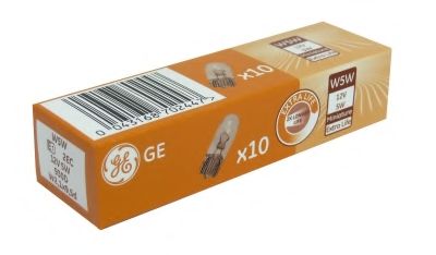 Лампа накаливания, фонарь указателя поворота; Лампа накаливания, фонарь сигнала торможения; Лампа накаливания, фонарь освещения номерного знака; Лампа накаливания, задняя противотуманная фара; Лампа накаливания, фара заднего хода; Лампа накаливания, задний гарабитный огонь; Лампа накаливания, oсвещение салона; Лампа накаливания, фонарь установленный в двери; Лампа накаливания, фонарь освещения багажника; Лампа накаливания, подкапотная лампа; Лампа накаливания, стояночные огни / габаритные фонари; Лампа накаливания, габаритный огонь; Лампа накаливания; Лампа накаливания, стояночный / габаритный огонь; Лампа накаливания, oсвещение салона GE 70244