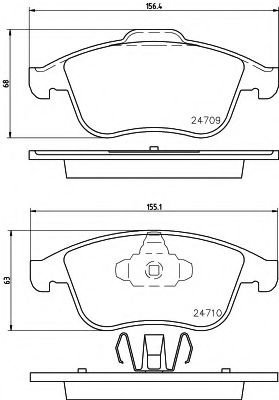 Комплект тормозных колодок, дисковый тормоз HELLA PAGID 8DB 355 013-981