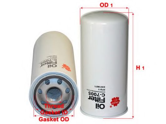 Масляный фильтр SAKURA  Automotive C-7005