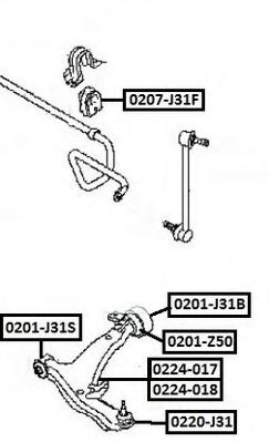 Подвеска, рычаг независимой подвески колеса ASVA 0201-Z50