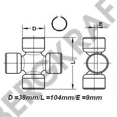 Карданный шарнир с крестовиной BERGKRAFT BK8500358