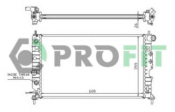 Радиатор, охлаждение двигателя PROFIT PR 5077A2