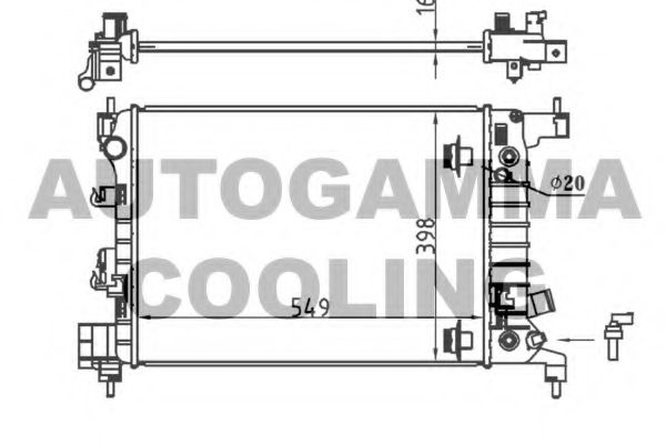 Радиатор, охлаждение двигателя AUTOGAMMA 107528