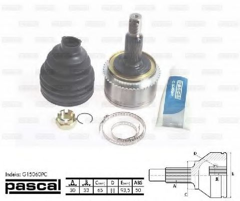 Шарнирный комплект, приводной вал PASCAL G15060PC