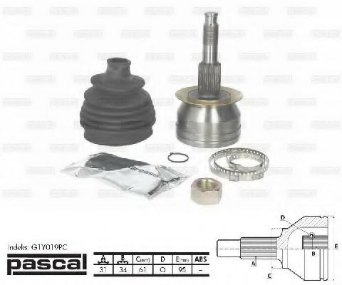 Шарнирный комплект, приводной вал PASCAL G1Y019PC
