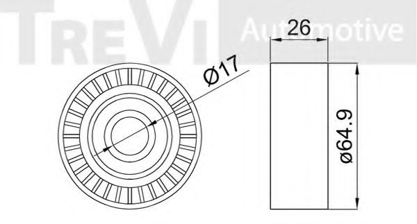 Натяжной ролик, поликлиновой  ремень TREVI AUTOMOTIVE TA1884
