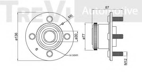 Комплект подшипника ступицы колеса AUTEX 803033