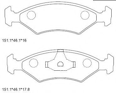 Комплект тормозных колодок, дисковый тормоз ASIMCO KD6724D